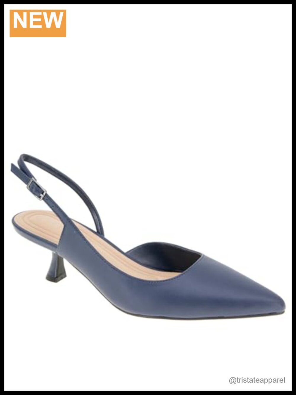 Pointed Toe Kitten Heel Pumps with Padded Footbed